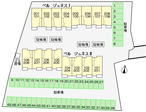 【区画図】 | ベル　ジュネスⅠ