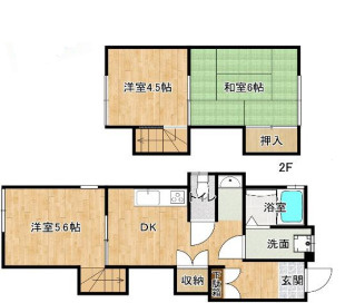 枝吉1丁目連棟戸建（北）の間取り