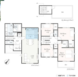 平塚市黒部丘　新築戸建　全２棟の間取り|２号棟