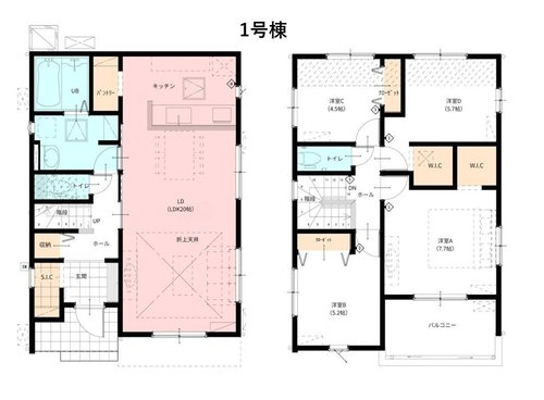 山形市大野目１丁目の新築一戸建の間取り|間取り図