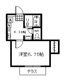 府中市朝日町２丁目のアパートの間取り