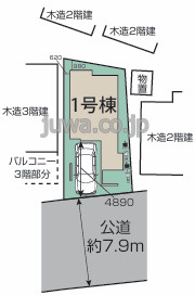 【新築分譲住宅】川越市岸町1丁目の区画図