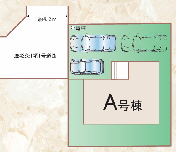 大野城市緑ヶ丘３丁目１２番　A号棟の区画図