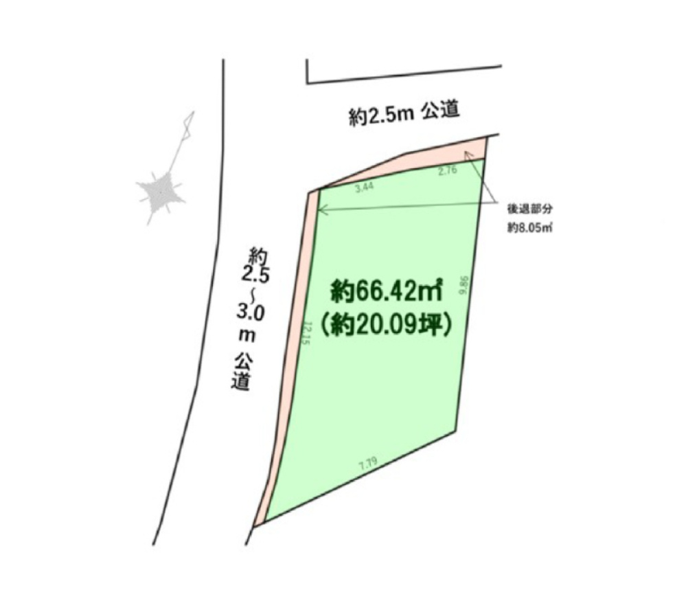 福岡市西区愛宕3丁目第4-1区画（1号地）の土地図|土地図面（1号地）