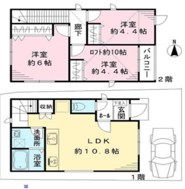 高槻市野田二丁目戸建の間取り