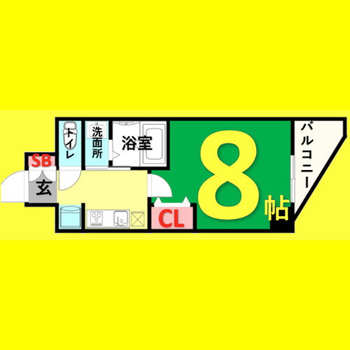 エステムコート名古屋グランツ　名古屋市賃貸　仲介手数料無料の間取り