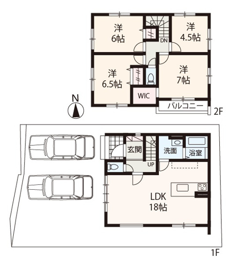 【間取り】 | 堺市中区深阪三丁1期 | ゆとりの4LDK！南向きバルコニー付き。カースペース並列2台分有(車種による)。物件に関するお問い合わせはお気軽にどうぞ！
