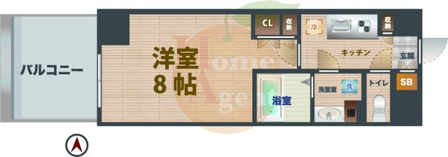 【間取り】 | ウェルロード中野新橋 | 1Kのお部屋です。