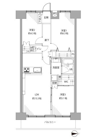 ライオンズマンション船堀親水公園　3階　リ　ノベーション済
