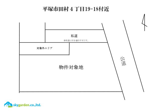 平塚市田村４丁目　貸地の区画図