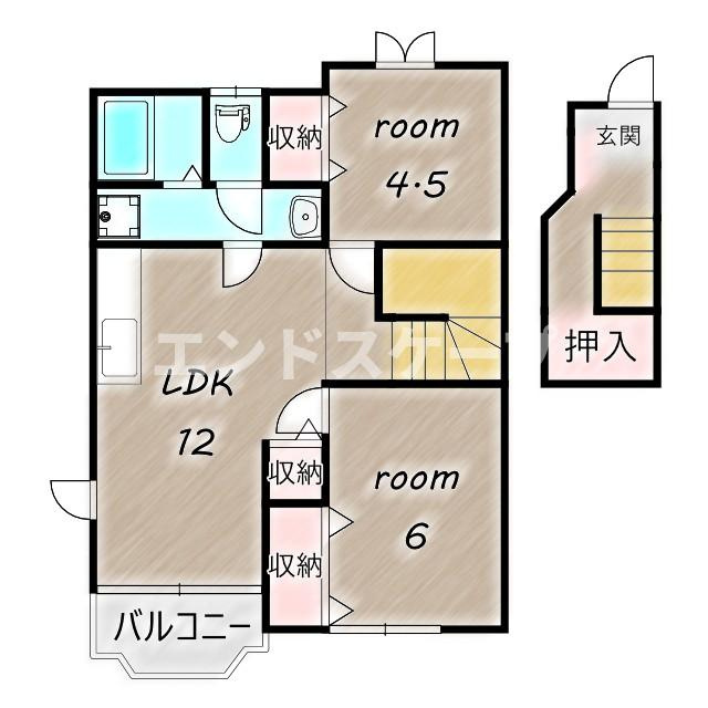 カシオペアの間取り|高崎、前橋のお部屋探しはエンドスケープまで！お客様の理想お聞かせ下さい♪