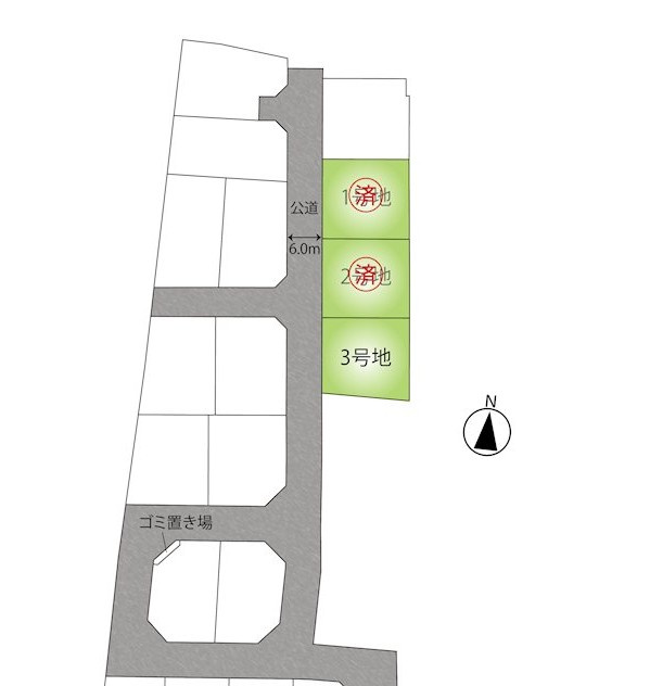 【WellBase】小山市横倉　全3区画の区画図|〇最終1邸〇
