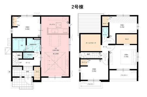 山形市大野目１丁目の新築一戸建の間取り|間取り図