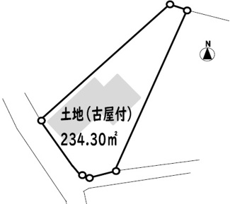 【土地図】 | 白井市白井土地（古屋付） | 閑静な住宅街の角地