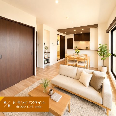 コート甲子園南四番館の居間・リビング|家具設置AIイメージ図です