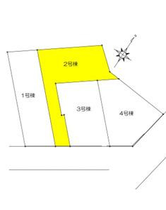 茅ケ崎市東海岸北5丁目　新築戸建　全４棟の区画図|対象2号棟