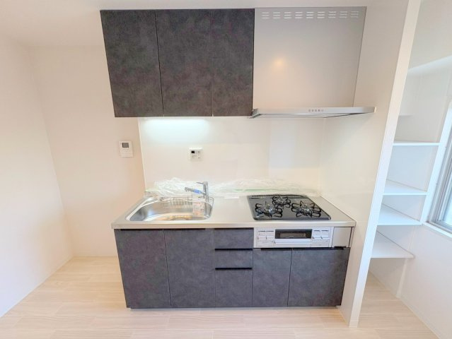 宝旭ハイツのキッチン|コンパクトなキッチンで掃除もラクラク