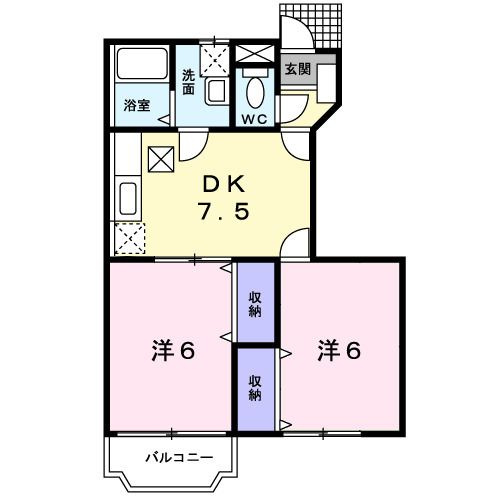 【間取り】 | レリーフ　ウェステリアＢ