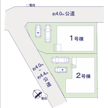 福岡市早良区次郎丸4期　２号棟の区画図