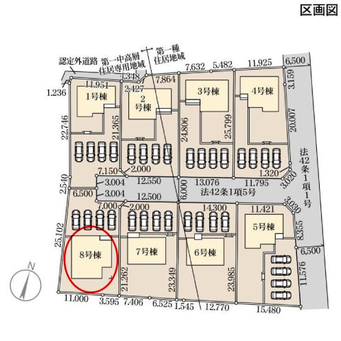 リーブルガーデンS第18渋川金井　8号棟の間取り|駐車場４台ご用意しています！来客時も重宝します♪
並列駐車なので、車の出し入れもしやすいですよ！