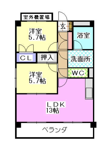 レージュ藤塚の間取り