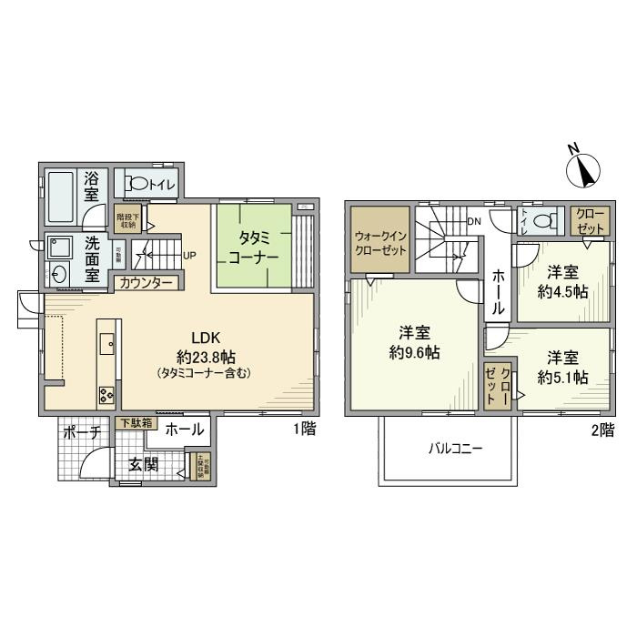 前熊一ノ井戸建の間取り