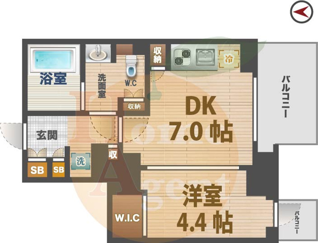 【間取り】 | コンフォリア新中野 | 1DKのお部屋です。
