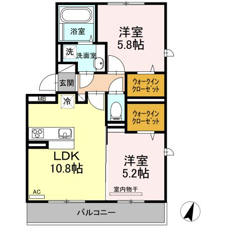 セキュレア須屋　K棟の間取り