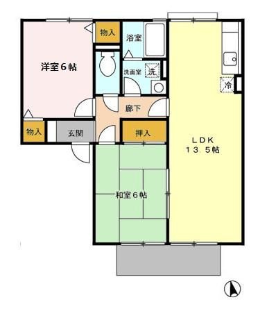 セジュールソシア　B棟の間取り