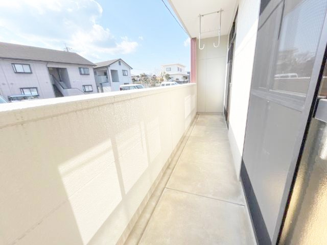 熊本市北区飛田２丁目のアパートのバルコニー|外からの目が気にならないバルコニーで洗濯物が干せます