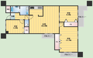 【間取り】 | コート北千里　A棟