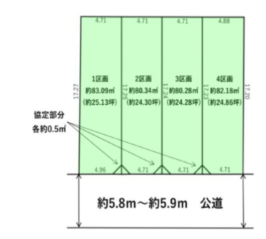 福岡市博多区南八幡町2丁目第1-4区画（4号地）の土地図|土地図面（4号地）
