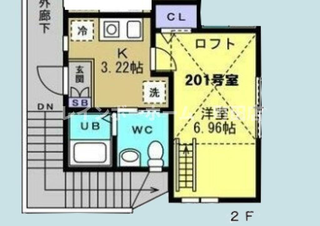 メゾン　ド　ルル ※初期費用分割あと払いサービス利用可能物件の間取り