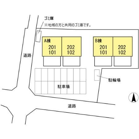 ファミール須屋　B棟の区画図