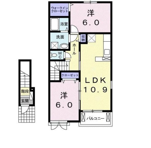 シャンドゥ　フルールＢの間取り