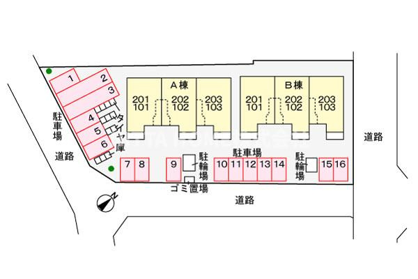 プレッソ愛宕Ｂの区画図