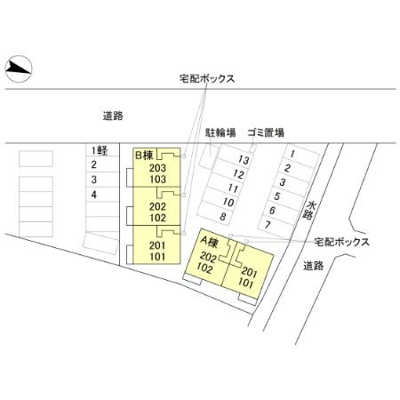 リアン平松 A棟の区画図