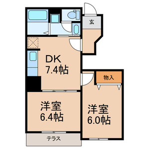 【間取り】 | マリブコートみさき2 | 間取りです。