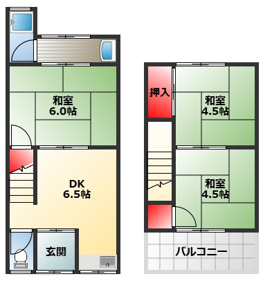 【間取り】 | 春木旭町テラスハウス