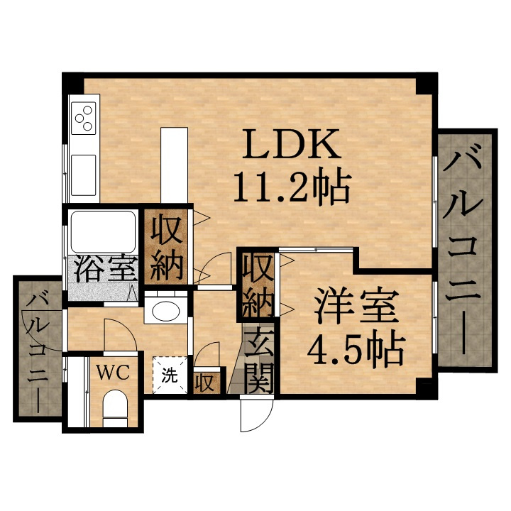 ViewTerrace売布Ⅰの間取り|間取り図です