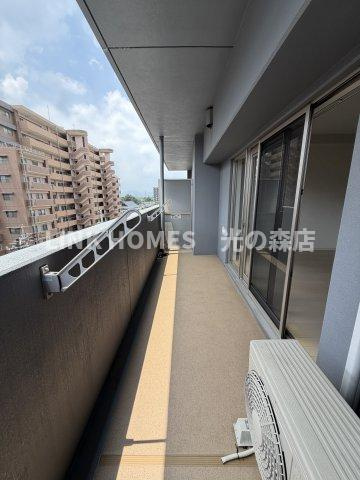 菊池郡菊陽町大字津久礼の賃貸マンションのバルコニー|外からの目が気にならないバルコニーで洗濯物が干せます