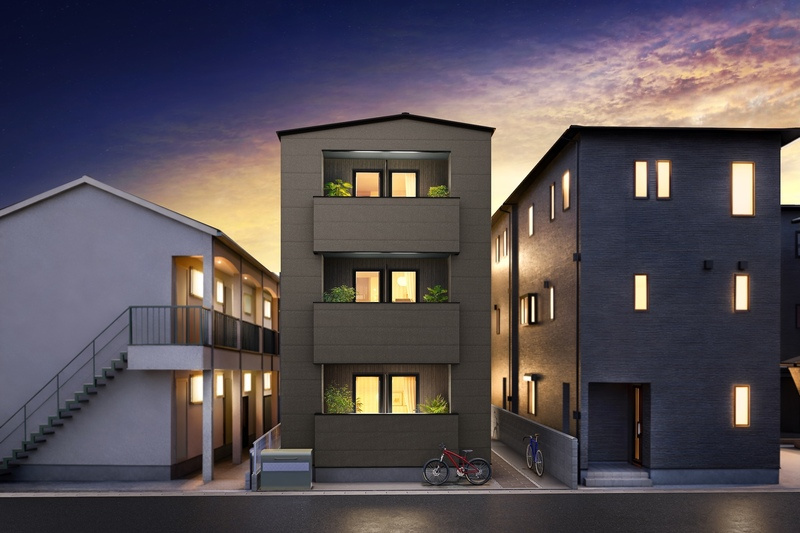 リブレメゾン豊里Ⅰ　仲介手数料無料の外観パース