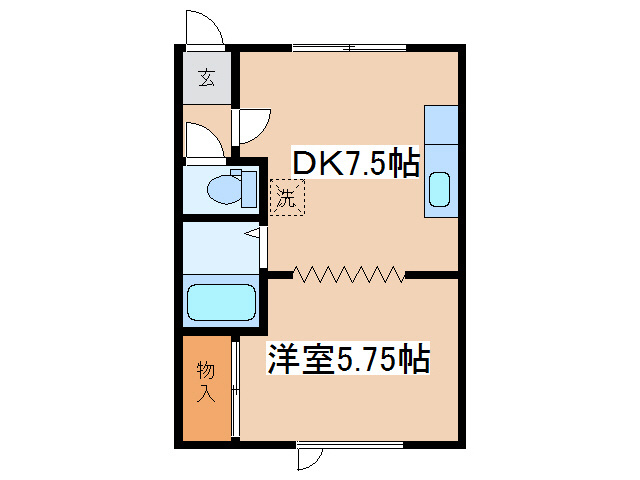 釧路市緑ケ岡２丁目のアパートの間取り