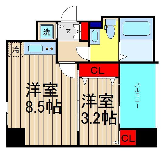 レジュールアッシュ難波ＭＩＮＡＭＩーⅢの間取り