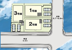 福岡市東区舞松原2期　1号棟の区画図