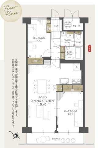 ルーセル南浦和の間取り|3LDK 専有面積58.98m2 バルコニー面積6.72m2