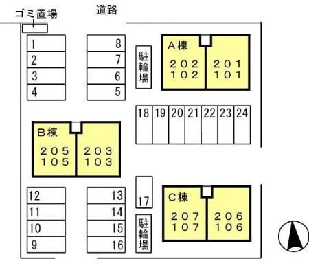 ラ　フォーレ光　A棟の区画図