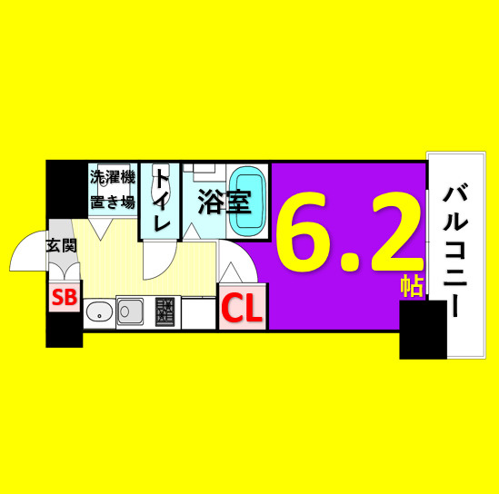 プレサンス名古屋駅前プラチナム　名古屋市賃貸　仲介手数料無料の間取り