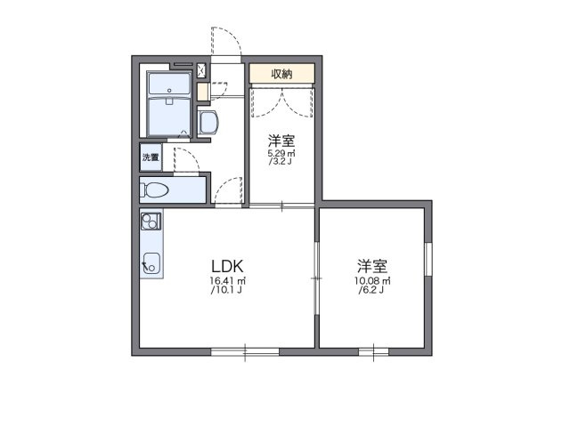 レオパレスぽてとⅡの間取り