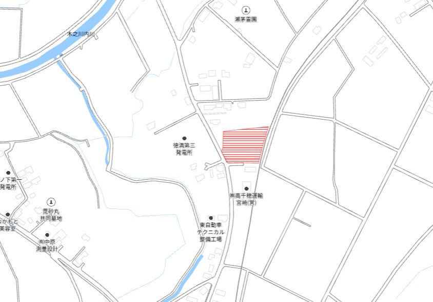 都城市山田町山田の売地の土地図